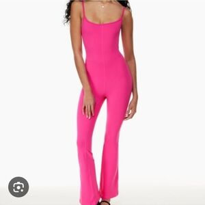 Wilfred Free Aritzia Hot Pink Divinity Kick Flare Jumpsuit Size Medium